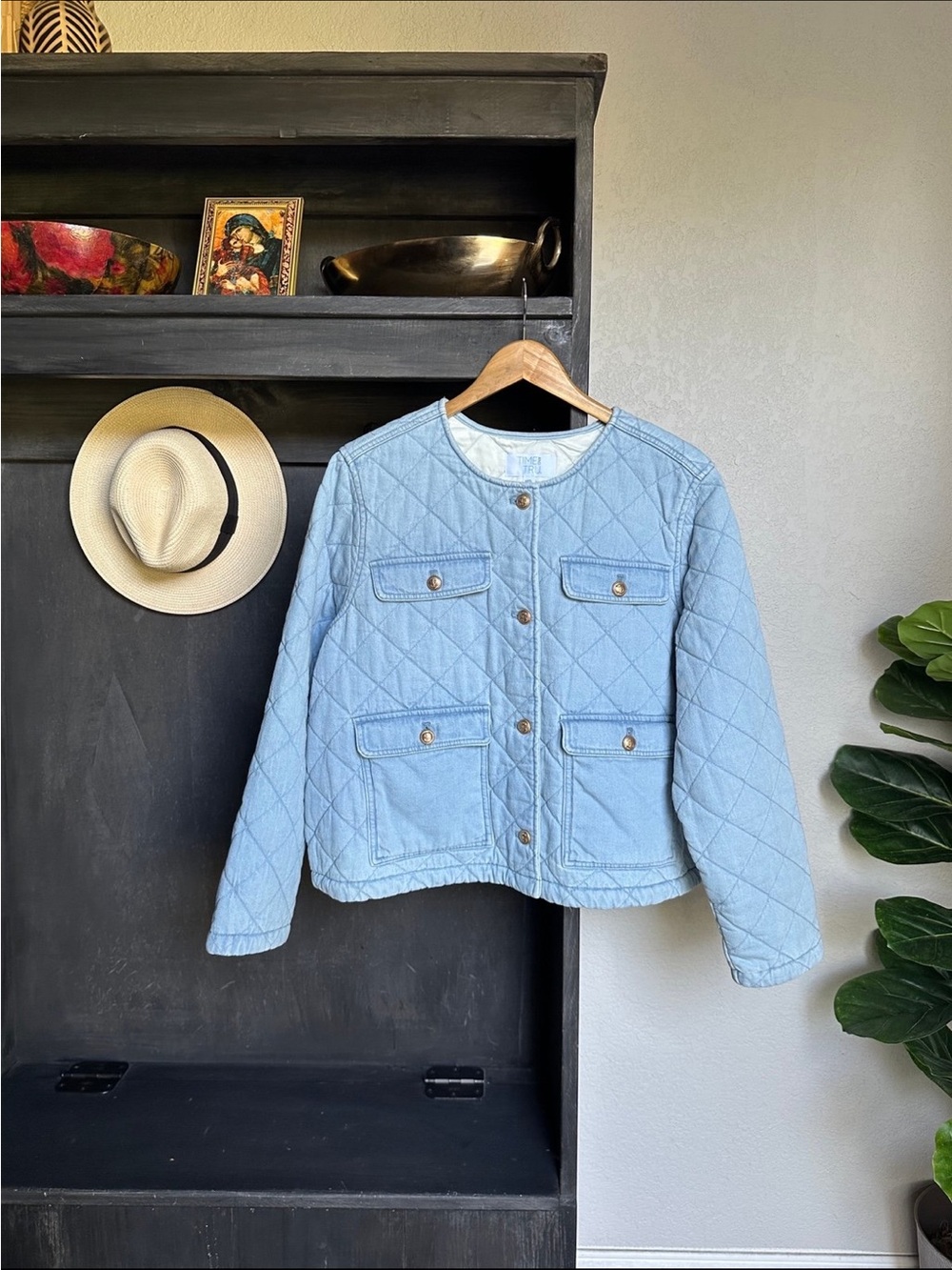 Womens Plus Size Quilted Denim Jacket Cardigan Blazer / Lady Jacket XXXL 22 2X